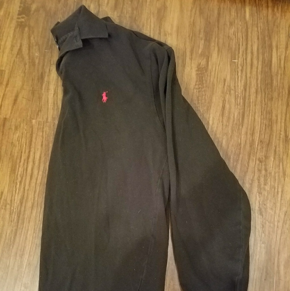 Black polo golf shirt